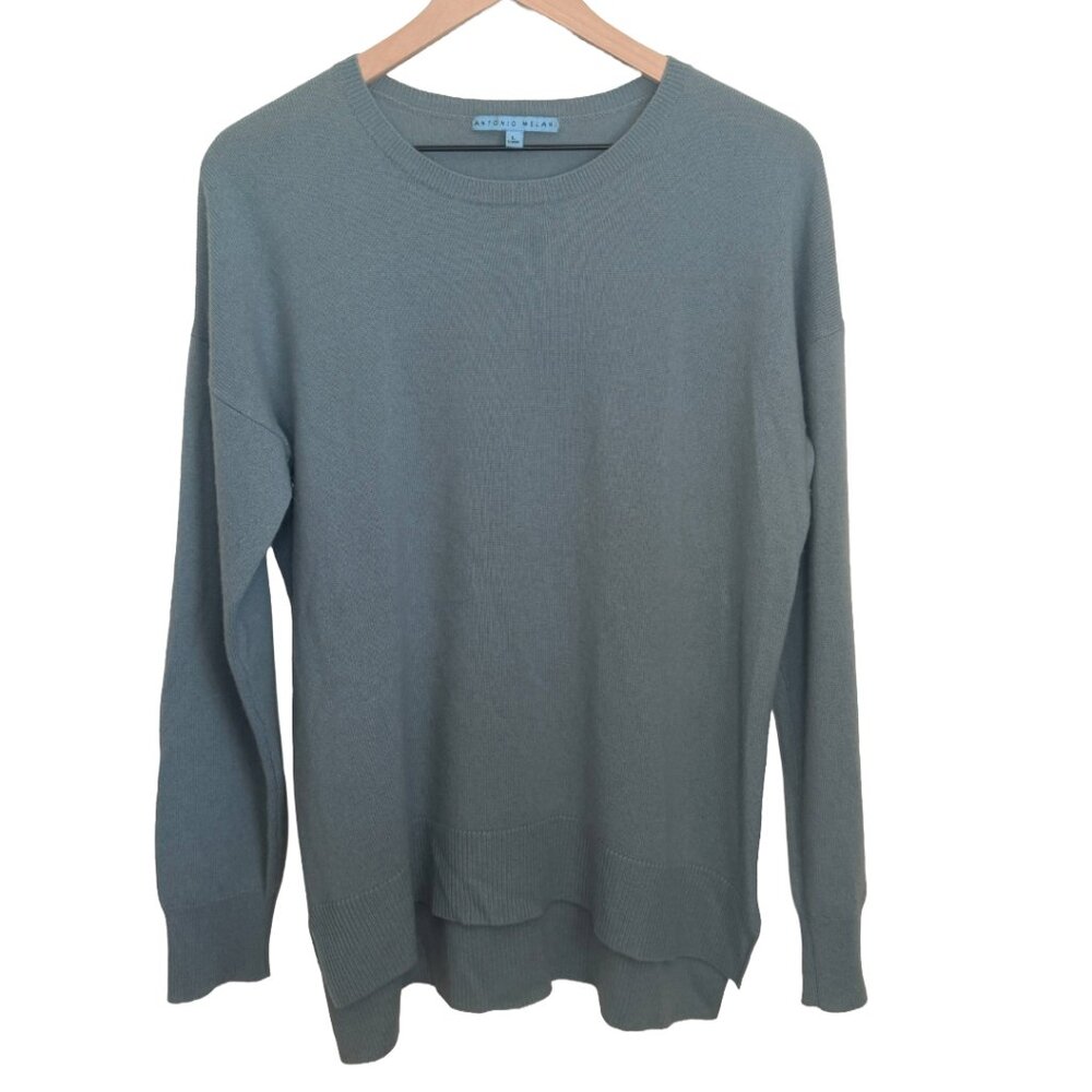 Antonio Melani 100% Cashmere Crewneck Sweater Light Teal Size L